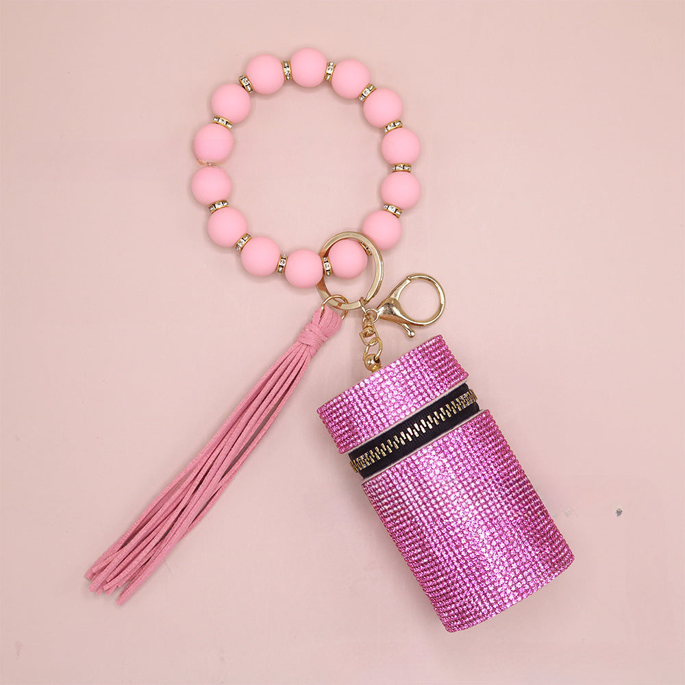 Wholesale Lipstick Bag Beaded Bracelet Keychain